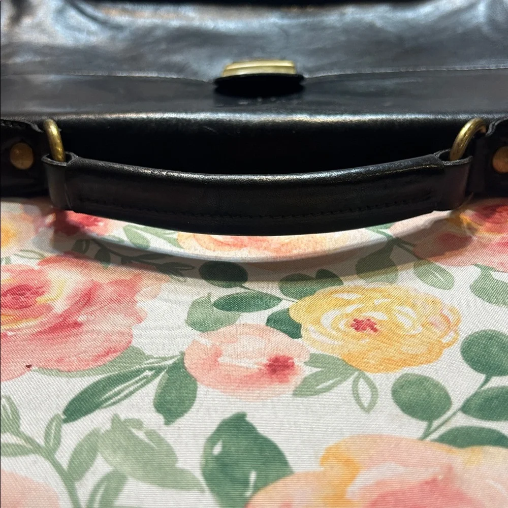 FELLINI Firenze’ Black Leather Briefcase Laptop Bag **DAMAGED**